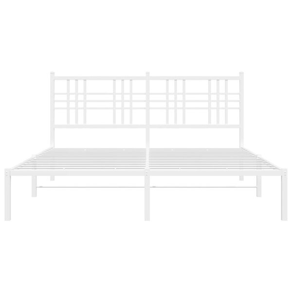 vidaXL Cadre de lit métal sans matelas et tête de lit blanc 160x200 cm