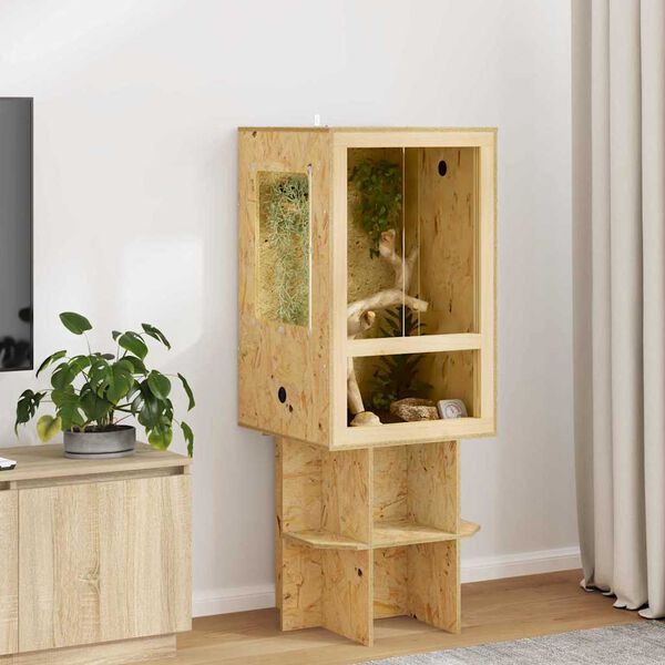 vidaXL Terrarium Marron 50 x 50 x 80 cm OSB