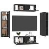 vidaXL Ensemble de meubles TV 4 pcs Noir Bois d'ing&eacute;nierie