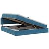 vidaXL Lit de Rangement Bleu fonc&eacute; 200 x 200 cm Velours