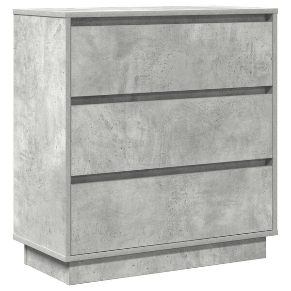 vidaXL Cabinet de chevet avec tiroir Gris b&eacute;ton 71 x 34,5 x 75 cm