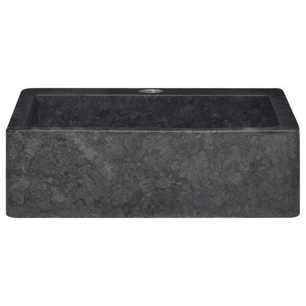 vidaXL Lavabo Noir 40x40x12 cm Marbre