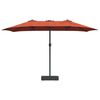 vidaXL Parasol de jardin Terre cuite 385 x 209 x 244 cm Polyester