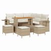 vidaXL Ensemble de canap&eacute; de jardin 9 pc Beige polyrotin