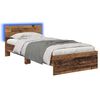 vidaXL Cadre de lit avec LED Bois ancien 80 x 200 cm Bois d'ing&eacute;nierie