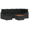 vidaXL Ensemble de canap&eacute; de jardin 7 pc Noir Poly rotin