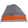vidaXL Tente de camping &agrave; d&ocirc;me 4 personnes gris et orange imperm&eacute;able