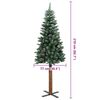 vidaXL Sapin de Noël mince Vert 210 cm PVC et bois de pin massif