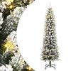 vidaXL Sapin de No&euml;l artificiel 150 LED et neige floqu&eacute;e 150 cm