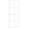 vidaXL Porte d'intérieur Blanc 83x201,5 cm Trempé verre aluminium fin