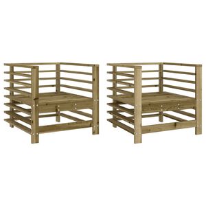 vidaXL Chaises de jardin lot de 2 bois de pin impr&eacute;gn&eacute;