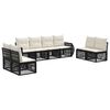 vidaXL Ensemble de canap&eacute; de jardin 8 pcs Noir et blanc cr&egrave;me
