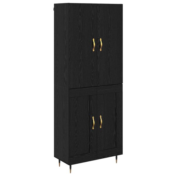 vidaXL Haut Armoire Ch&ecirc;ne noir 69,5 x 34 x 180 cm Bois d'ing&eacute;nierie
