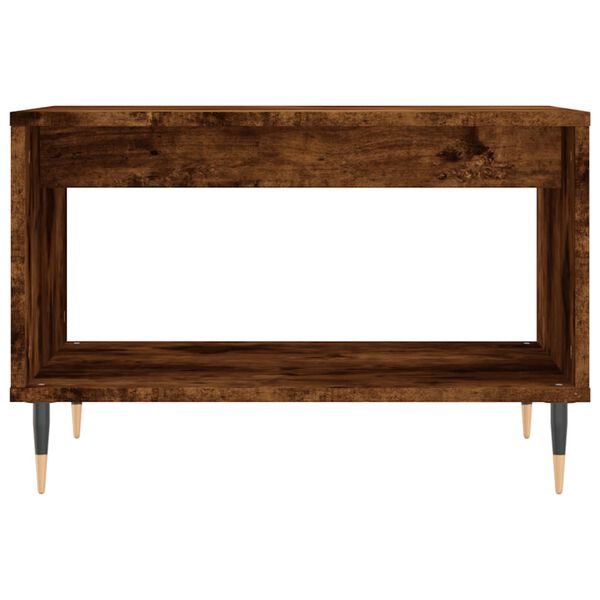 vidaXL Table basse ch&ecirc;ne fum&eacute; 60x50x40 cm bois d'ing&eacute;nierie