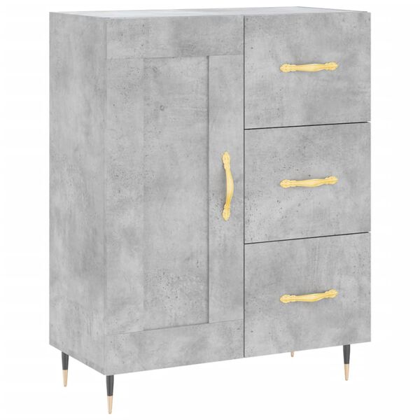 vidaXL Buffet gris b&eacute;ton 69,5x34x90 cm bois d'ing&eacute;nierie