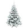 vidaXL Sapin de No&euml;l artificiel avec 150 LED Blanc 150 cm PE et PVC