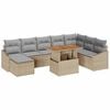 vidaXL Ensemble de canap&eacute; de jardin 9 pc Beige et gris