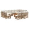 vidaXL Ensemble de canap&eacute; de jardin 14 pc Blanc Naturel et Cr&egrave;me