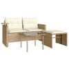 vidaXL Salon de jardin avec coussins 3 pcs beige r&eacute;sine tress&eacute;e