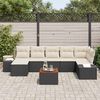 vidaXL Ensemble de canapé de jardin 8 pcs Noir et blanc