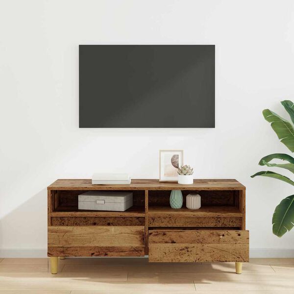 vidaXL Meuble TV Bois Ancien 100 x 34,5 x 44,5 cm Bois d'ing&eacute;nierie