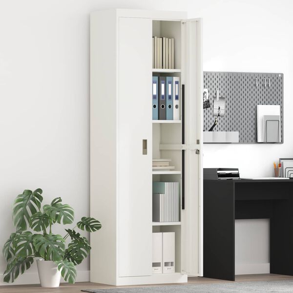 vidaXL Armoire de rangement 2 pcs Blanc 60 x 40 x 200 cm Acier