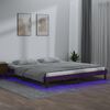 vidaXL Cadre de lit &agrave; LED sans matelas 200x200 cm bois massif