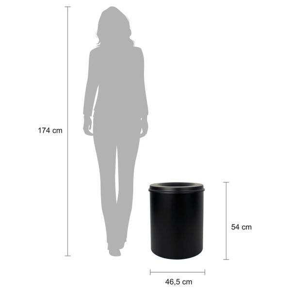 V-Part Corbeille &agrave; papier auto-extinguible 80 L Noir