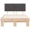 vidaXL Cadre de lit avec t&ecirc;te de lit rembourr&eacute;e Gris fonc&eacute;