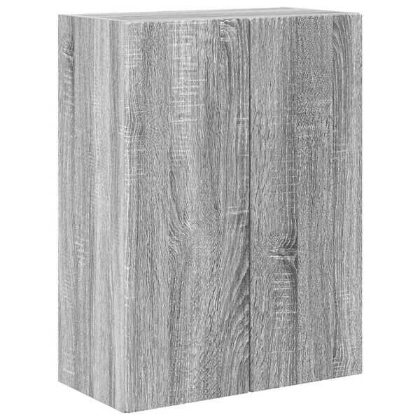vidaXL Meuble TV mural Gris Sonoma 59,5 x 31 x 80 cm Bois d'ing&eacute;nierie