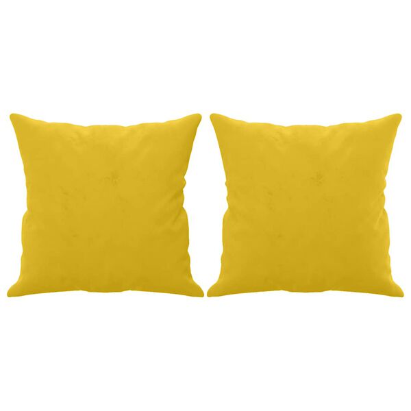 vidaXL Coussins d&eacute;coratifs lot de 2 Jaune 40x40 cm Velours