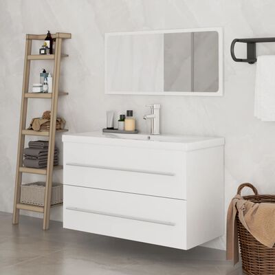 vidaXL Ensemble de meubles de salle de bain 3 pcs Blanc