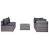 vidaXL Salon de jardin 8 pcs avec coussins résine tressée gris