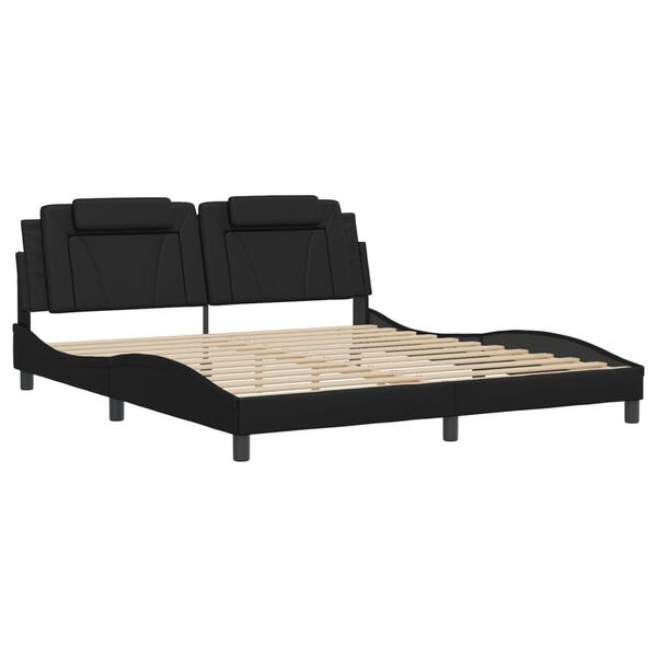 vidaXL Cadre de lit Viana avec LED sans matelas noir 180x200 cm