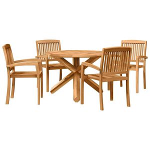 vidaXL Ensemble de salle &agrave; manger pour jardin 5 pc Naturel
