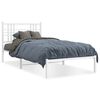 vidaXL Cadre de lit métal sans matelas avec tête de lit blanc 90x190cm
