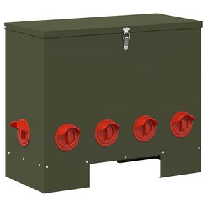 vidaXL Mangeoire pour poules Vert olive 60,5 x 29 x 51 cm 25 kg