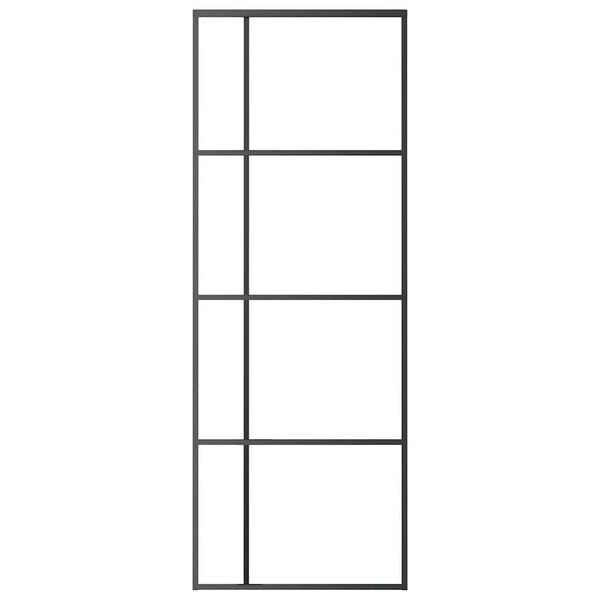 vidaXL Porte coulissante Verre ESG dépoli et aluminium 76x205 cm Noir