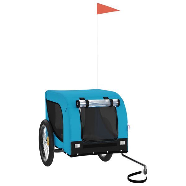 vidaXL Remorque de vélo pour animaux de compagnie bleu et noir