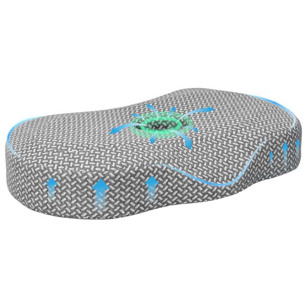 vidaXL Coussin pour le cou Couleur unie Gris 53 x 34,5 x 10,5 cm