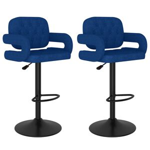 vidaXL Tabourets de bar lot de 2 bleu tissu