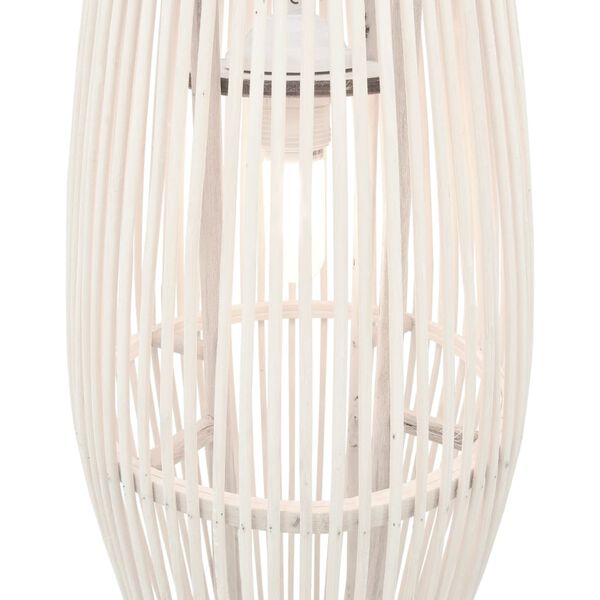 vidaXL Lampe suspendue Blanc Osier 40 W 23x55 cm Ovale E27