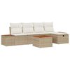 vidaXL Ensemble de canap&eacute; de jardin 6 pc Beige polyrotin
