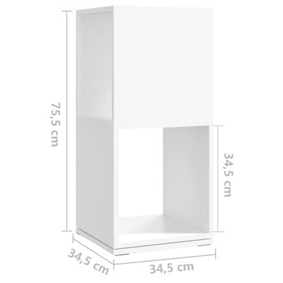 vidaXL Armoire rotative Blanc 34,5x34,5x147,5 cm Aggloméré