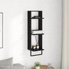 vidaXL &Eacute;tag&egrave;re Murale Ch&ecirc;ne noir 30 x 25 x 100 cm Bois d'ing&eacute;nierie