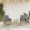 vidaXL Chaises de jardin avec coussins lot de 2 mélange beige rotin