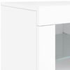 vidaXL Buffet avec lumi&egrave;res LED blanc 142,5x37x67 cm