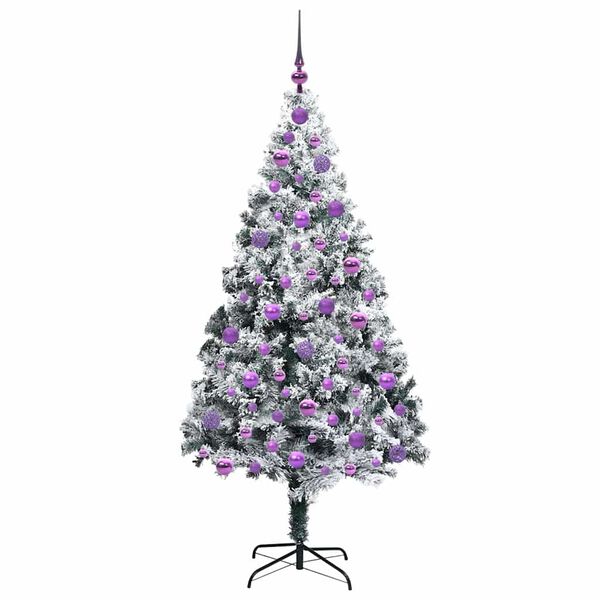 vidaXL Sapin de No&euml;l artificiel Blanc 180 cm PVC, Acier et Plastique