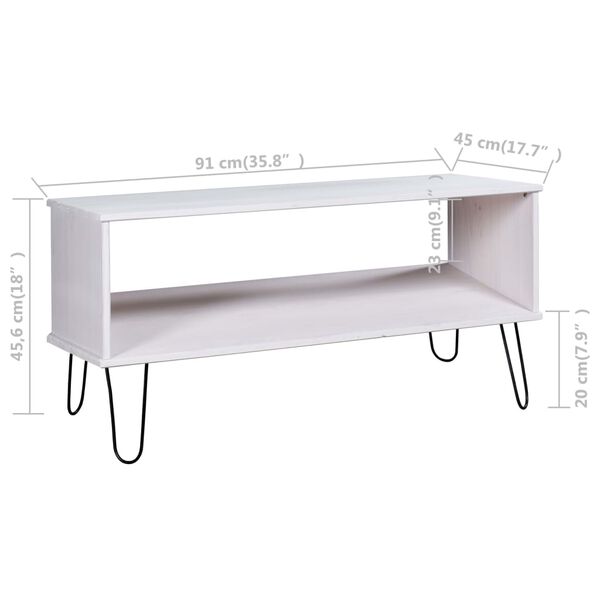 vidaXL Table basse New York Blanc Bois de pin massif