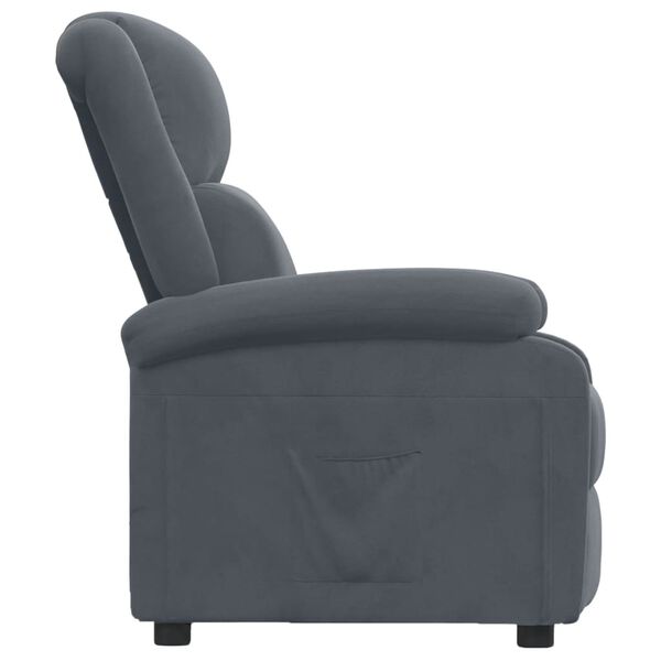 vidaXL Fauteuil inclinable Gris fonc&eacute; Velours